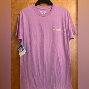 NEW Columbia Men’s PFG Performance Fishing Gear T-Shirt Purple Yacht Ship Sz M